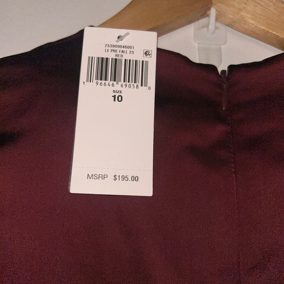 Lauren Ralph Lauren Satin Charmeuse Mock Neck Cocktail Dress (Vintage Burgundy) - Picture 7 of 12